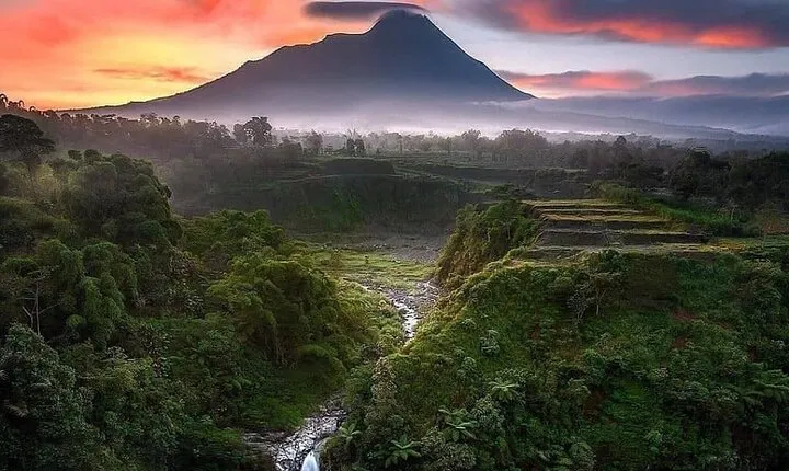 Selogriyo Temple and Trekking Java Rice Terraces, hidden waterfall -Nature Java