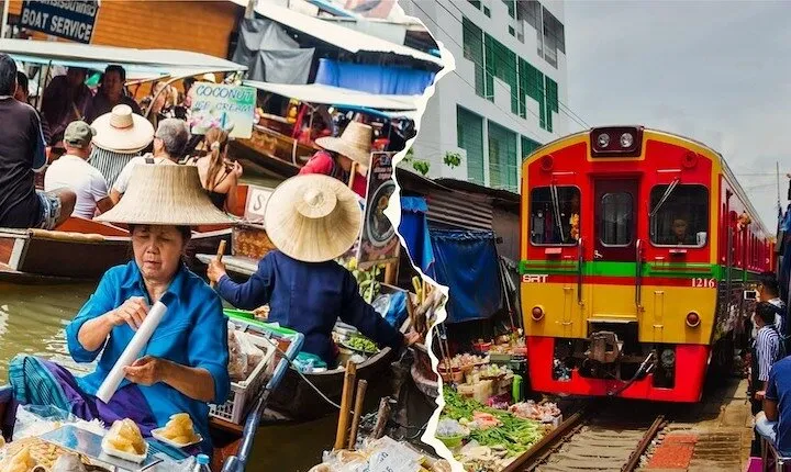 Private Floating Market and Maeklong Railway Market Day Tour