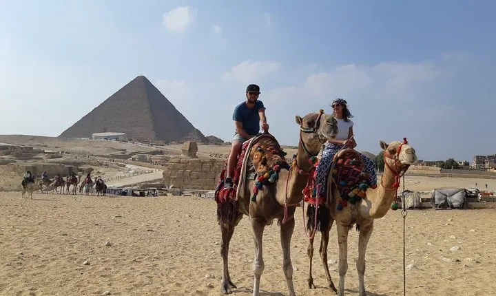 Full Day Private Tour Giza Pyramids Sphinx, Camel Ride, Egyptian Museum & Bazaar