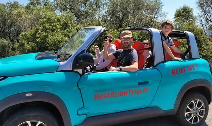 Nice-Monaco-Eze-Nice in 4 seats electric convertible you drive