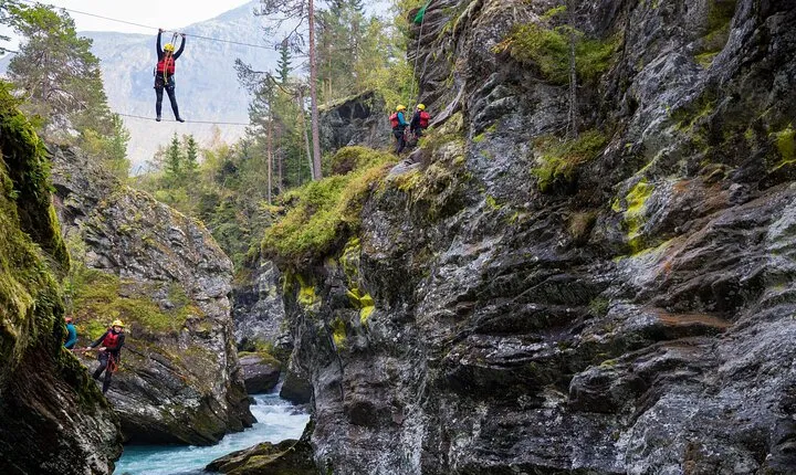 Canyoning in Valldal an Action Trough The Canyon