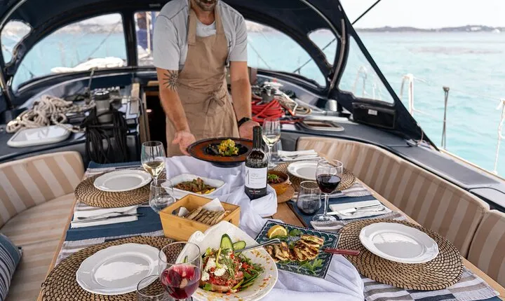 Greek Gastronomy & Wine Pairing Cruise with a Sommelier in Athens