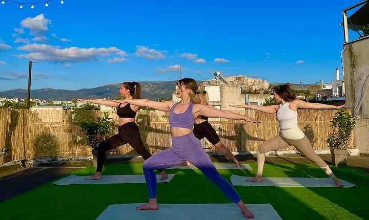 Outdoor Yoga and Pilates with Akropolis view