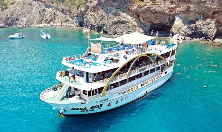From Antalya To Kemer Mega Star Boat Trip w/Free Transfer
