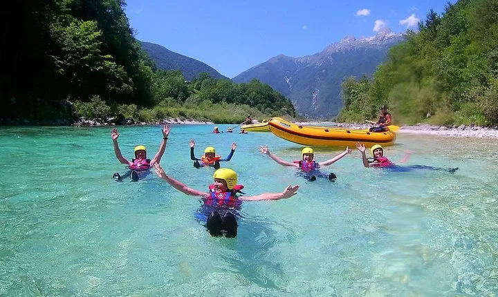 Family Rafting On Soca River