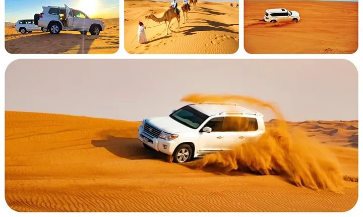 Doha: Sunrise /Sunset Desert Safari with Sand Boarding,Camel ride