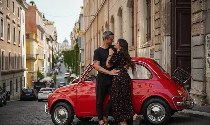Vintage Fiat500 Car Tour with Professional Photos in Rome