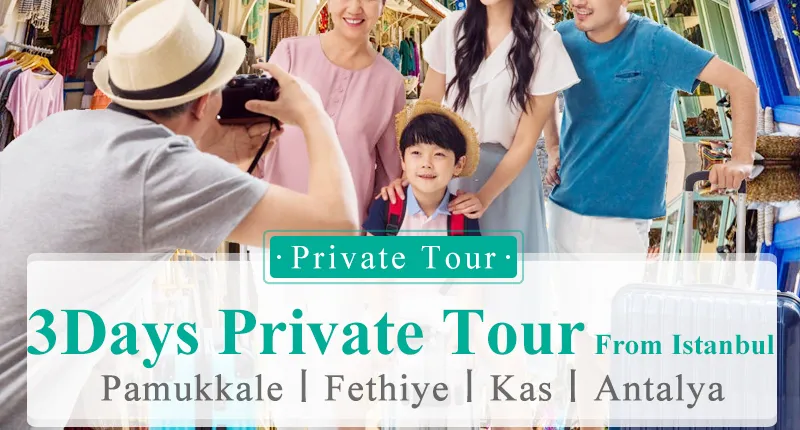 Turkey Pamukkale Fethiye Antalya 3 Days Private Tour from Istanbul including Guide and Domestic Flights