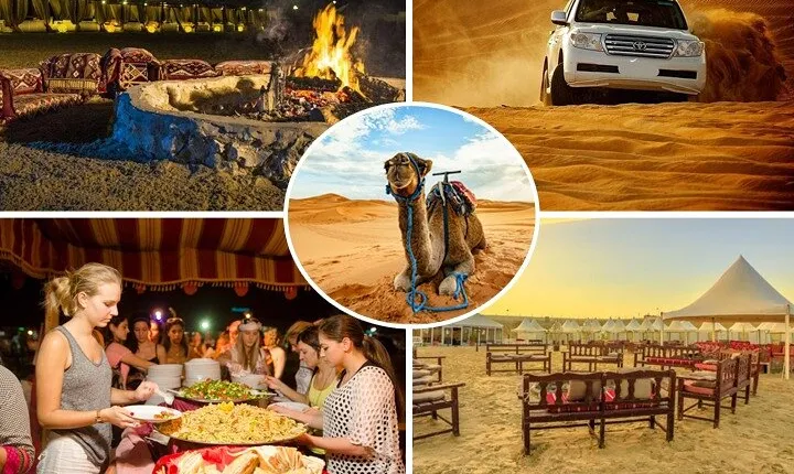 Full Day Desert Safari with Camp Access, Buffet Dinner,Camel Ride