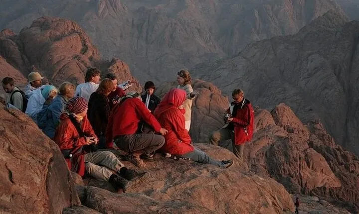 St Catherine's Monastery and the Summit of Mount Sinai from Sharm
