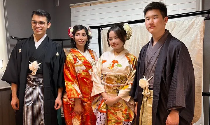 Kimono experience and Japanese home-cooking lesson Osaka Umeda
