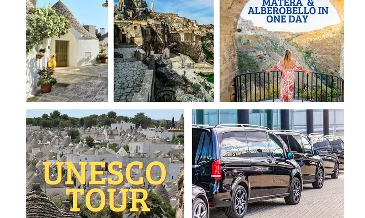 UNESCO Tour from Polignano: Guided Tour to Alberobello and Matera