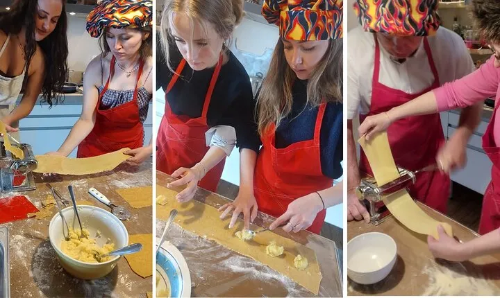 Intimate and authentic Pasta Lesson & Chianti wine. Free parking