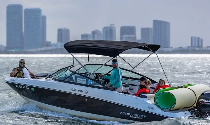 Fun Boat Rental with Captain in Miami Beach - up to 6 people