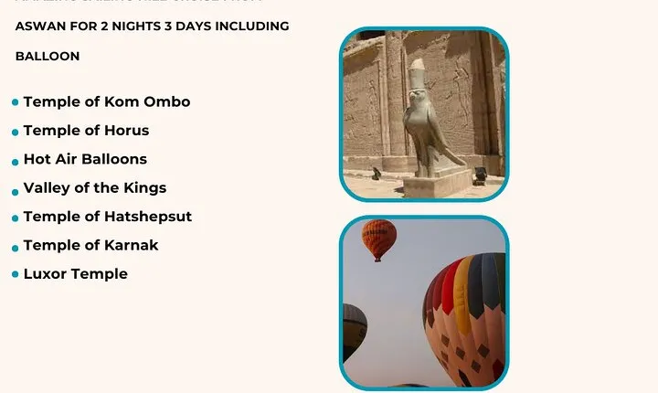 Amazing Sailing Nile Cruise From Aswan For 2 Nights 3 Days Including Balloon