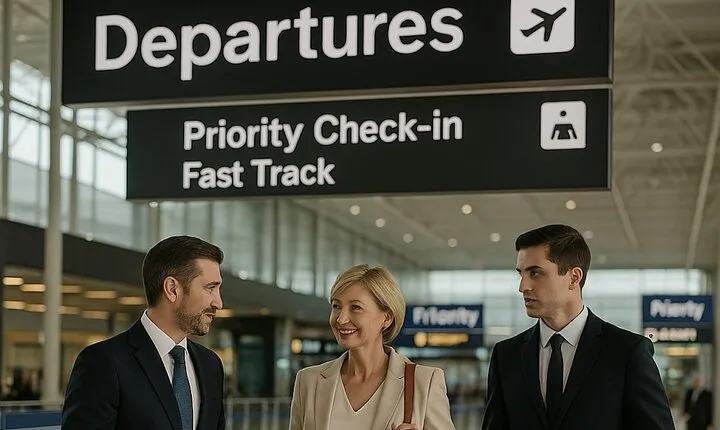 VIP premium reception at Fiumicino airport. Travel no stress