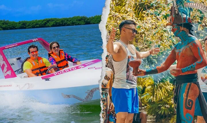 Speedboat Thrills + Mayan Ceremony + Snacks by the Sea