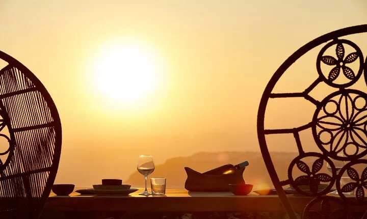 Private Romantic Sunset Dinner with Caldera views in Santorini