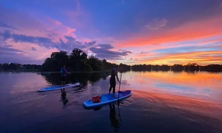 Sunset Clear Kayak or Clear Paddleboard in Orlando
