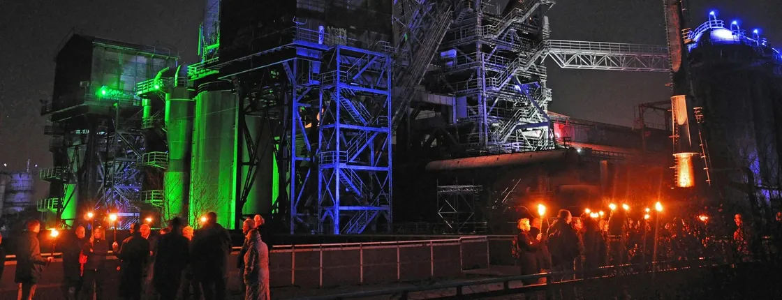 Torchlight tour through the old ironworks in the Landscape Park