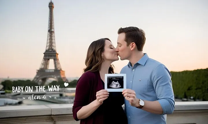 Dreamy Eiffel Tower Pregnancy Photo shoot in Paris