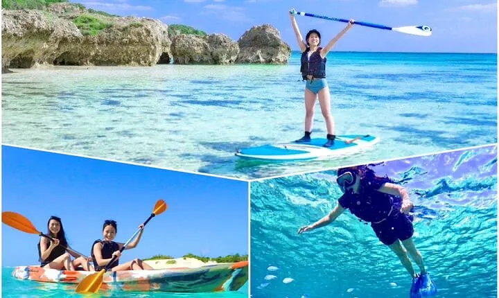 Okinawa Miyako beach SUP or Canoe and tropical Snorkeling