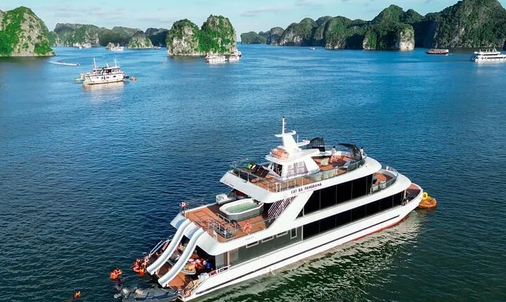 Luxury Lan Ha Bay Full-Day Cruise with Water Slide, Jacuzzi, Meal