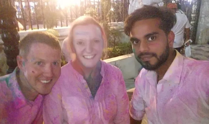 Holi Celebration in the Land of Krishna along with Tajmahal