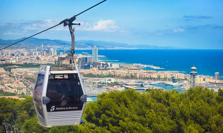Reserved Entrance to Montjuic Castle with Cable Car in Barcelona