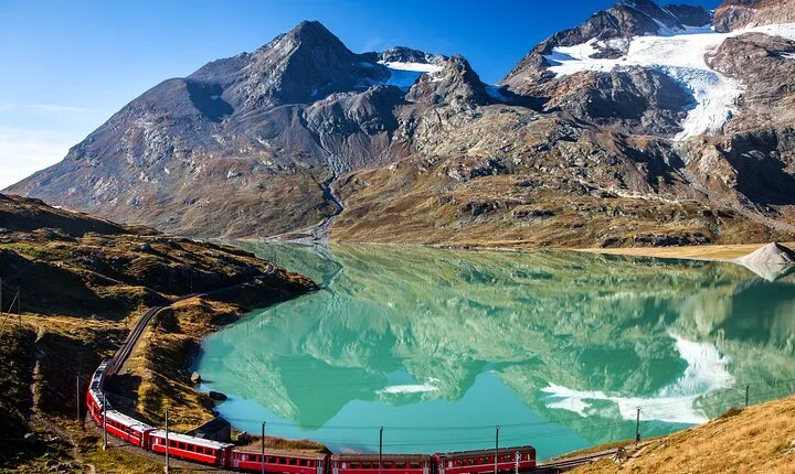 Small-Group Bernina Scenic Train Unesco ride on the Swiss Alps