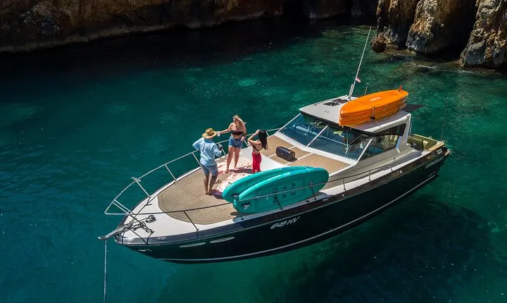 Private custom Blue & Green Cave tour with yacht from Hvar town