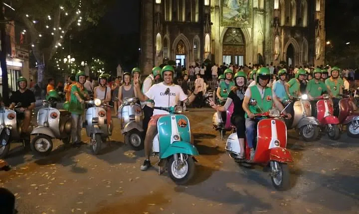 Hanoi Vespa After Dark Street food + Train Street+ Live Music