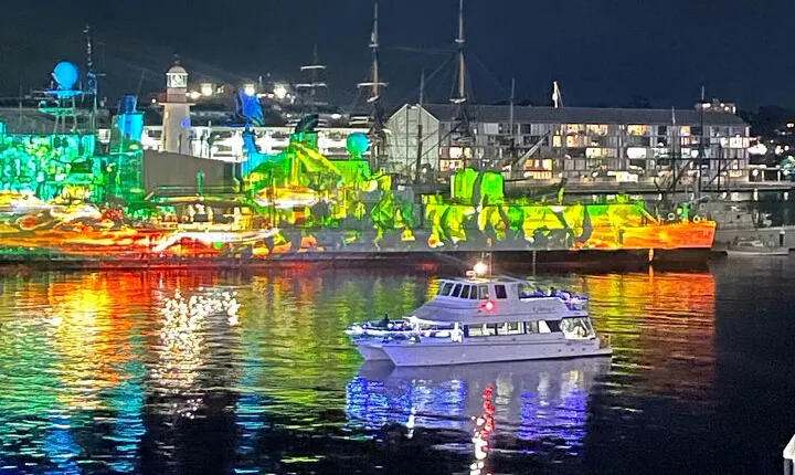 Vivid 90-Minute Sydney Harbour Intimate Catamaran Cruise with Canapes