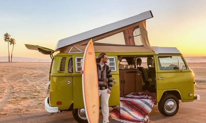Malibu Beach Surf Tour in a Vintage VW Van