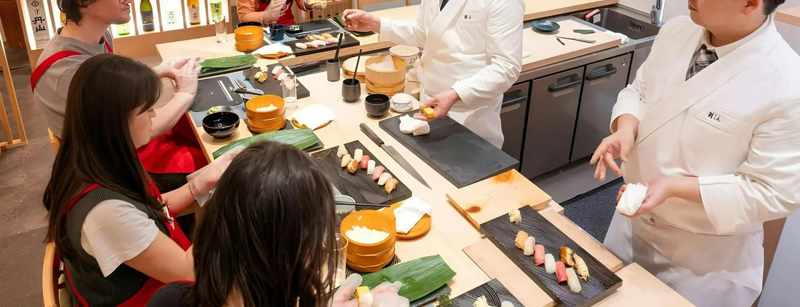 Kyoto sushi making experience with a professional chef
