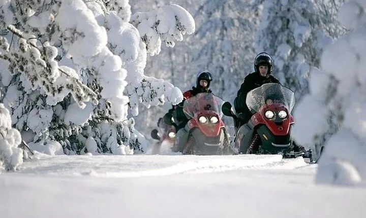 Snowmobile Safari through Lappish Forest from Rovaniemi