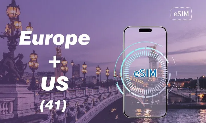 eSIM in Europe 41Countries for 3 to 30 Days with 3GB to Unlimited