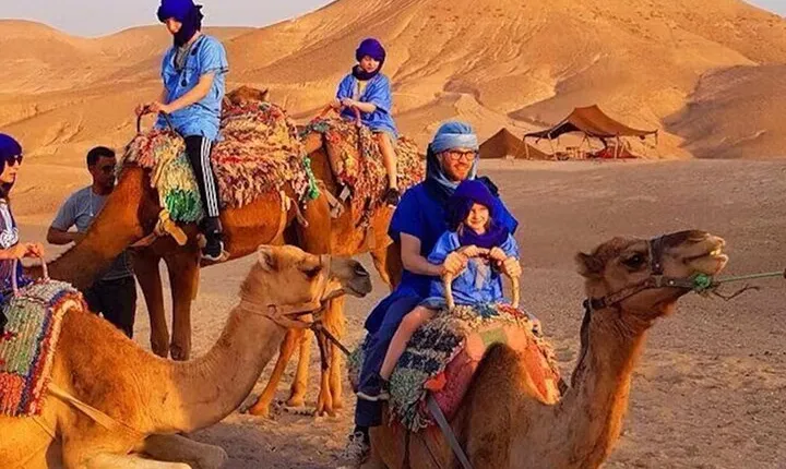 From Marrakech: Agafay Sunset Camel Tour with Dinner & Show