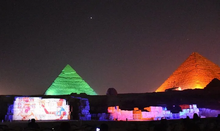 Sound and Light Show at Giza Pyramids including Private Transfer from Cairo