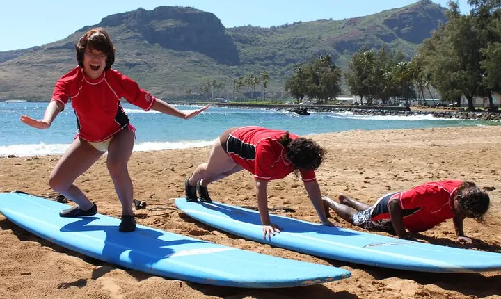 Group Surf Lesson at Kalapaki Beach
