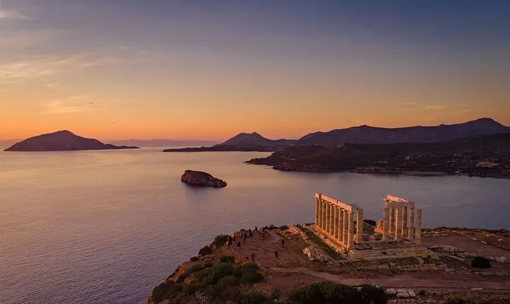 Sounion sunset, Athens things to do, lake Vouliagmeni & riviera