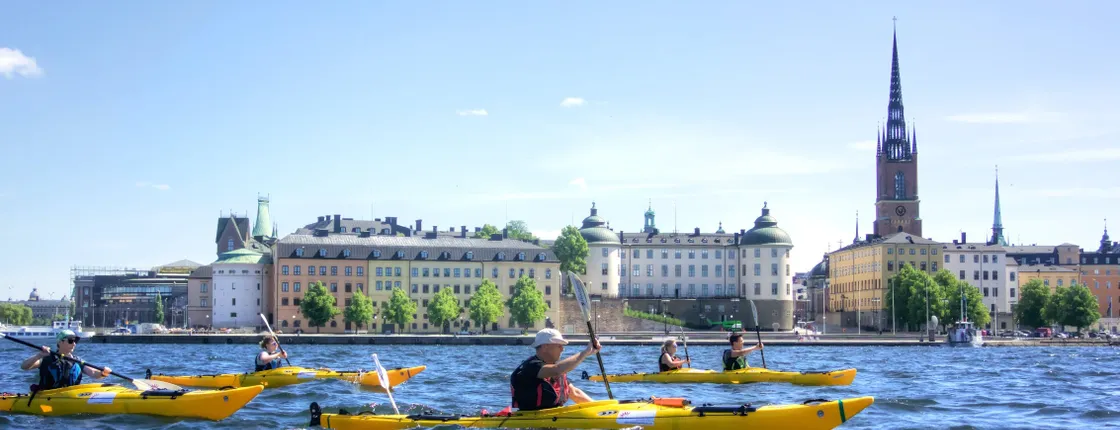 Stockholm city evening kayak tour