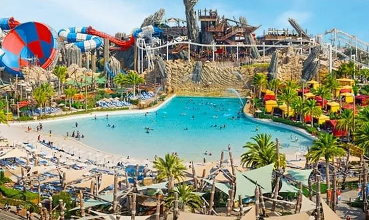 Abu Dhabi - YAS Water World Or Warner Bros Theme Park From Dubai 