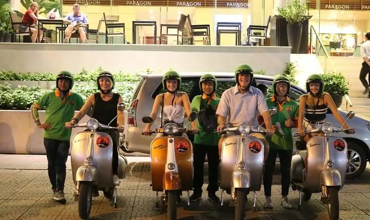 Saigon After Dark Vespa Street Food Tour + Live Music 4 hours