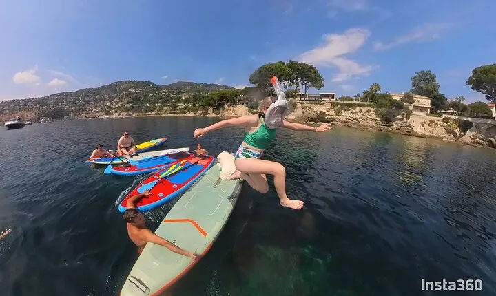 Paddle and electric bike activity in Villefranche