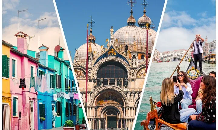 St Marks, Doges Palace, with Murano and Burano & Gondola Ride