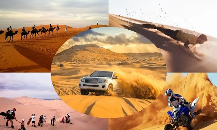 4hr Desert Safari: Sunset,Sunrise,Camel,Sand boarding,Inland Sea