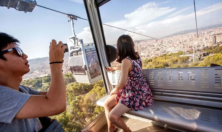 Barcelona: Explore Montjuïc Cable Car Ride with Round Trip Ticket