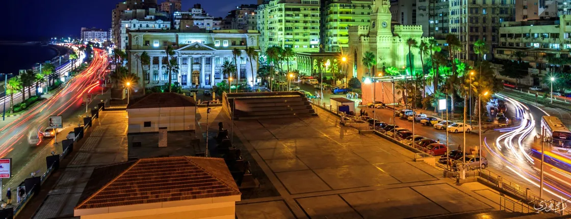 Alexandria night tour with sea food dinner