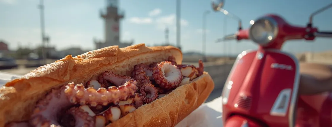 Scenic scooter tour from Polignano to Savelletri with octopus sandwich